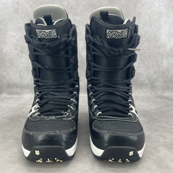 Burton AWOL Men's Size 10 Snowboard Boots Black White Medium Flex - Picture 3 of 10